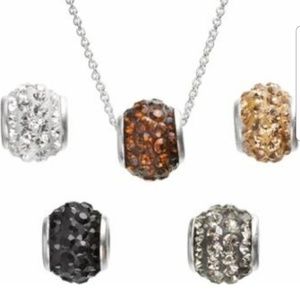 Silver-Plated Interchangeable Rhinestone Pendant